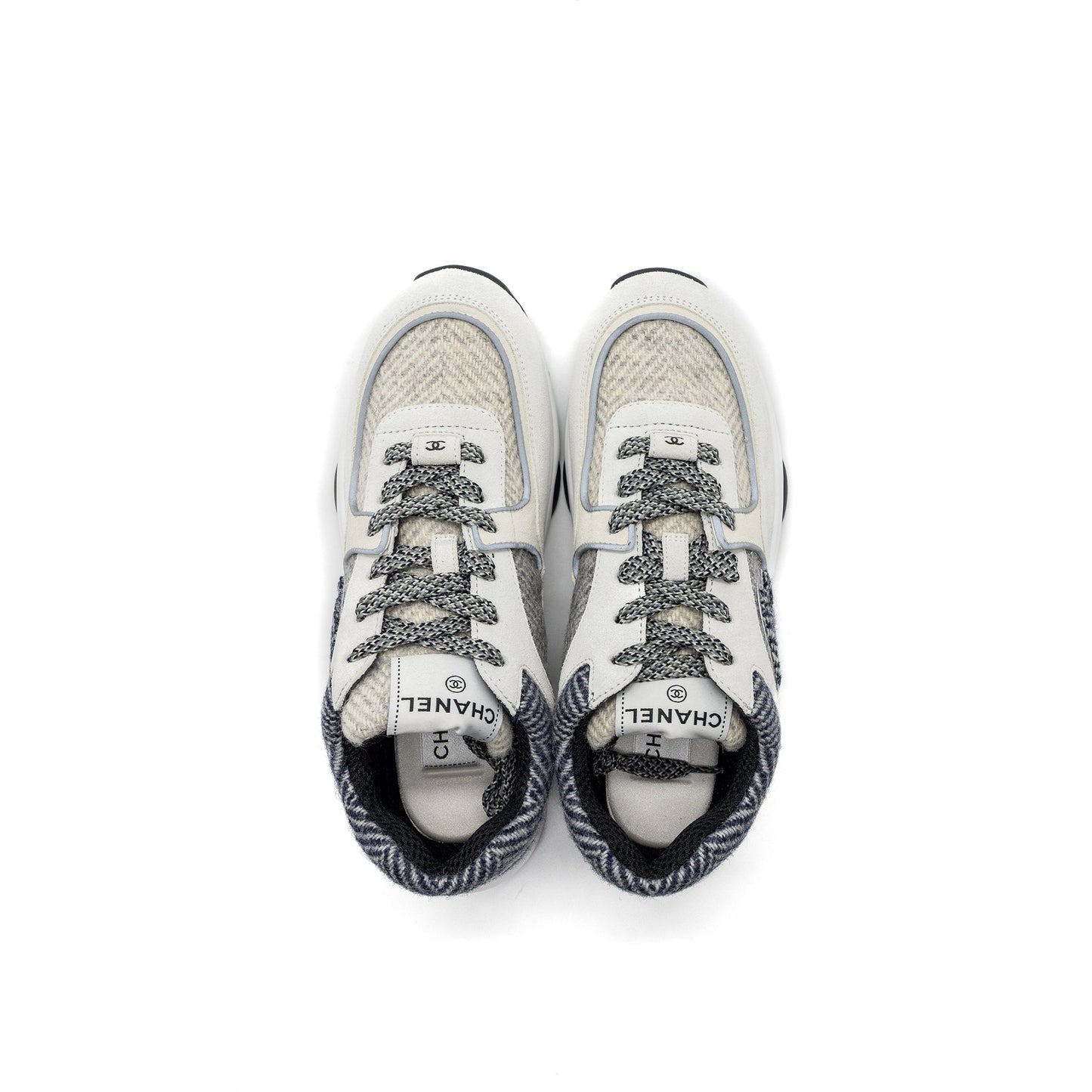 Chanel size38.5 CC logo sneakers suede / fabric light grey