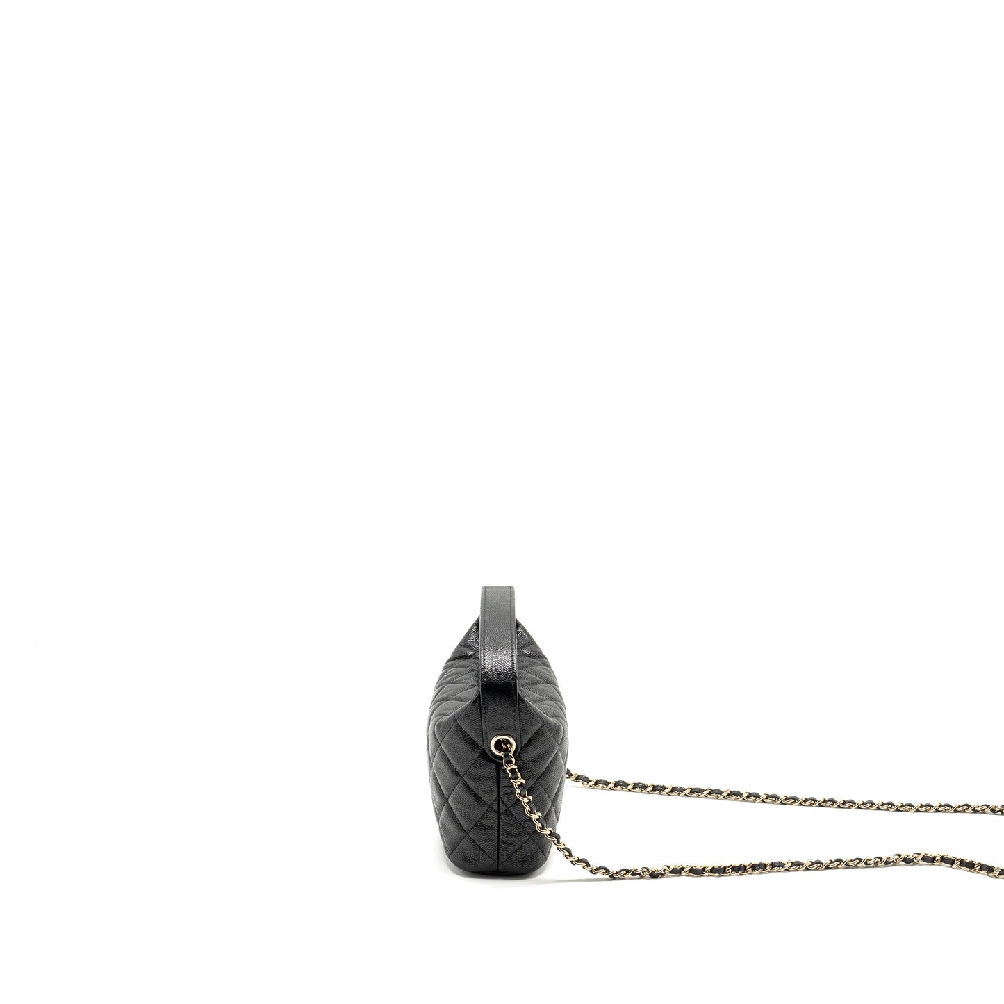 Chanel 25C Quilted Hobo Bag Caviar Black L (Microchip)