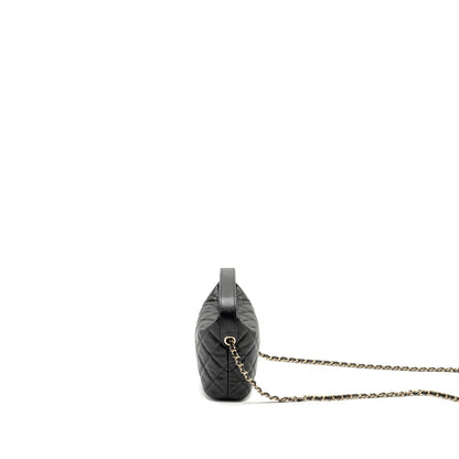 Chanel 25C Quilted Hobo Bag Caviar Black L (Microchip)