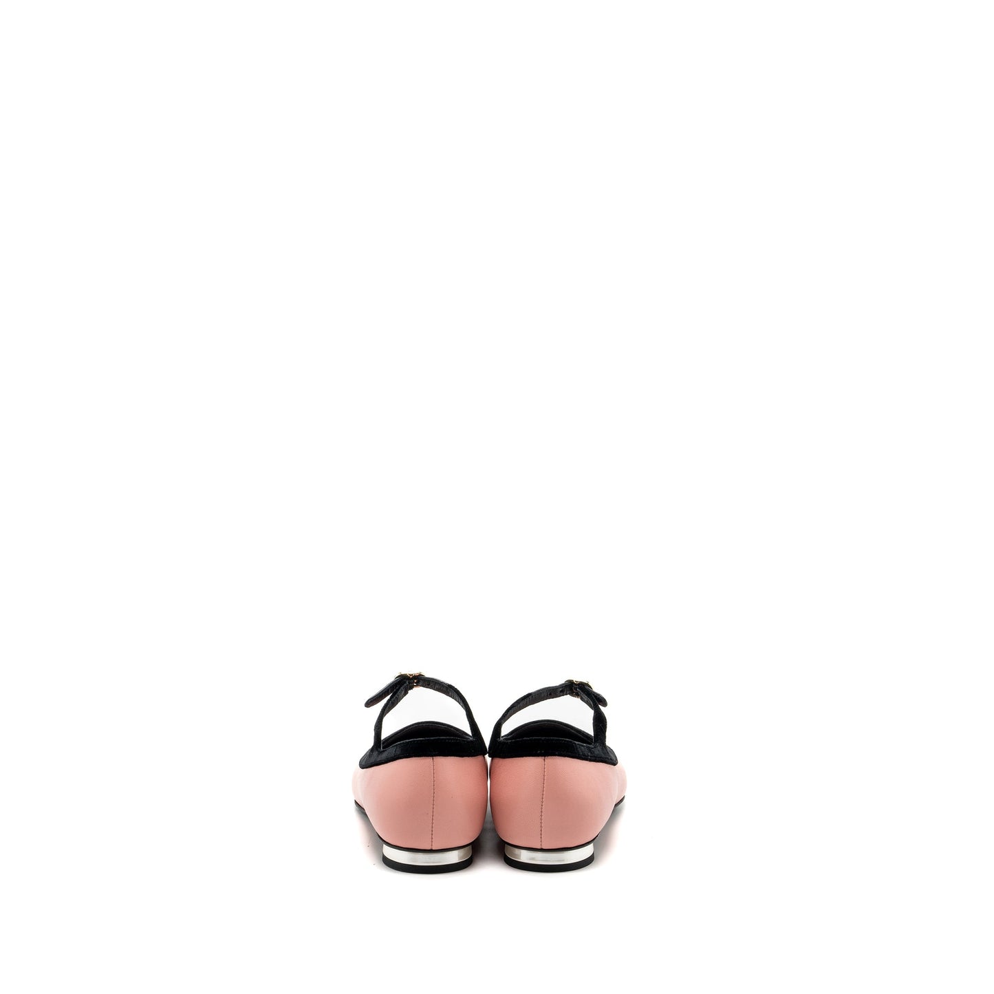 Chanel size 39.5 22K mery janes shoes lambskin / velvet pink / black L