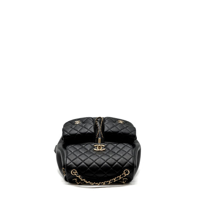Chanel 23A Triple Pack Backpack Calfskin Black L (microchip)