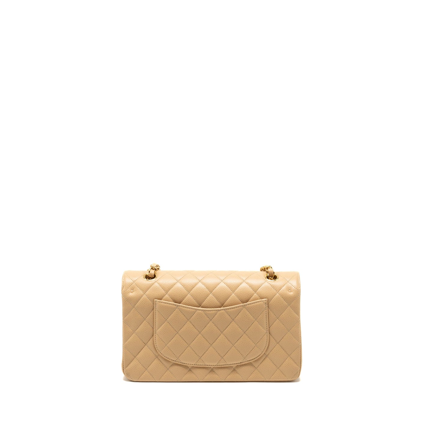 Chanel Medium Classic Double Flap Bag Caviar Beige  (Microchip)