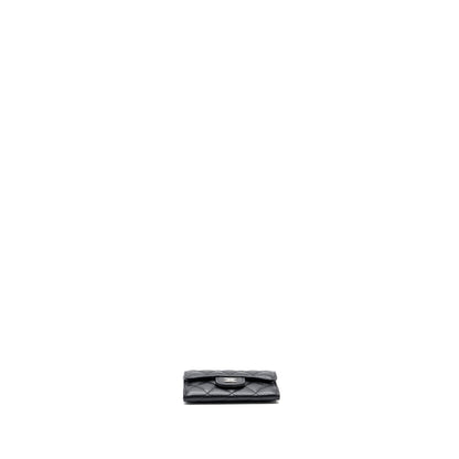 Chanel classic flap card holder caviar black  (microchip)