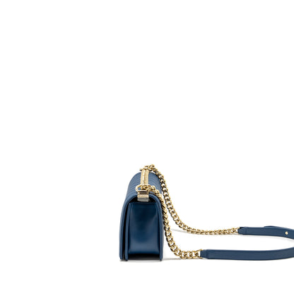 Chanel Medium Chevron Boy Bag Calfskin Blue