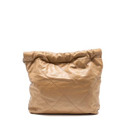 Chanel 22K Small 22 Bag Calfskin Dark Beige  (Microchip)