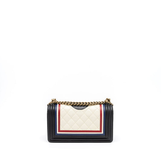 Chanel Medium Boy Bag Lambskin Multicolour Ruthenium Multicolour Hardware