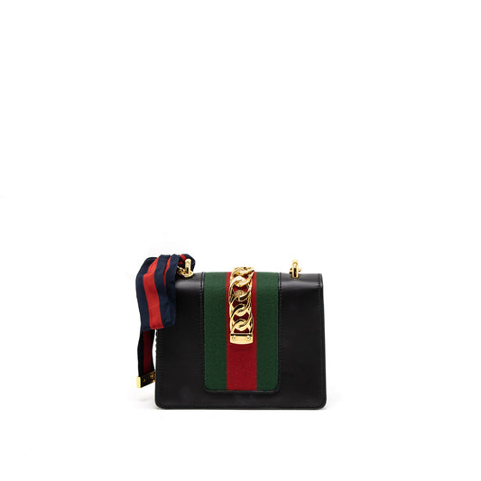 Gucci Mini Sylvie Chain Bag Calfskin Black