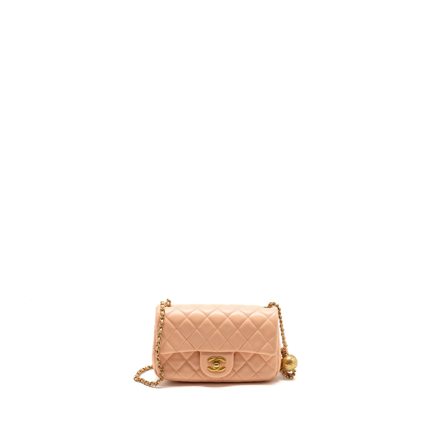 Chanel Pearl Crush Mini Rectangular Flap Bag Lambskin Pink  (Microchip)