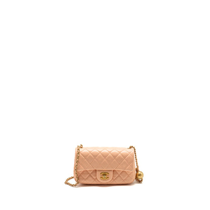 Chanel Pearl Crush Mini Rectangular Flap Bag Lambskin Pink  (Microchip)