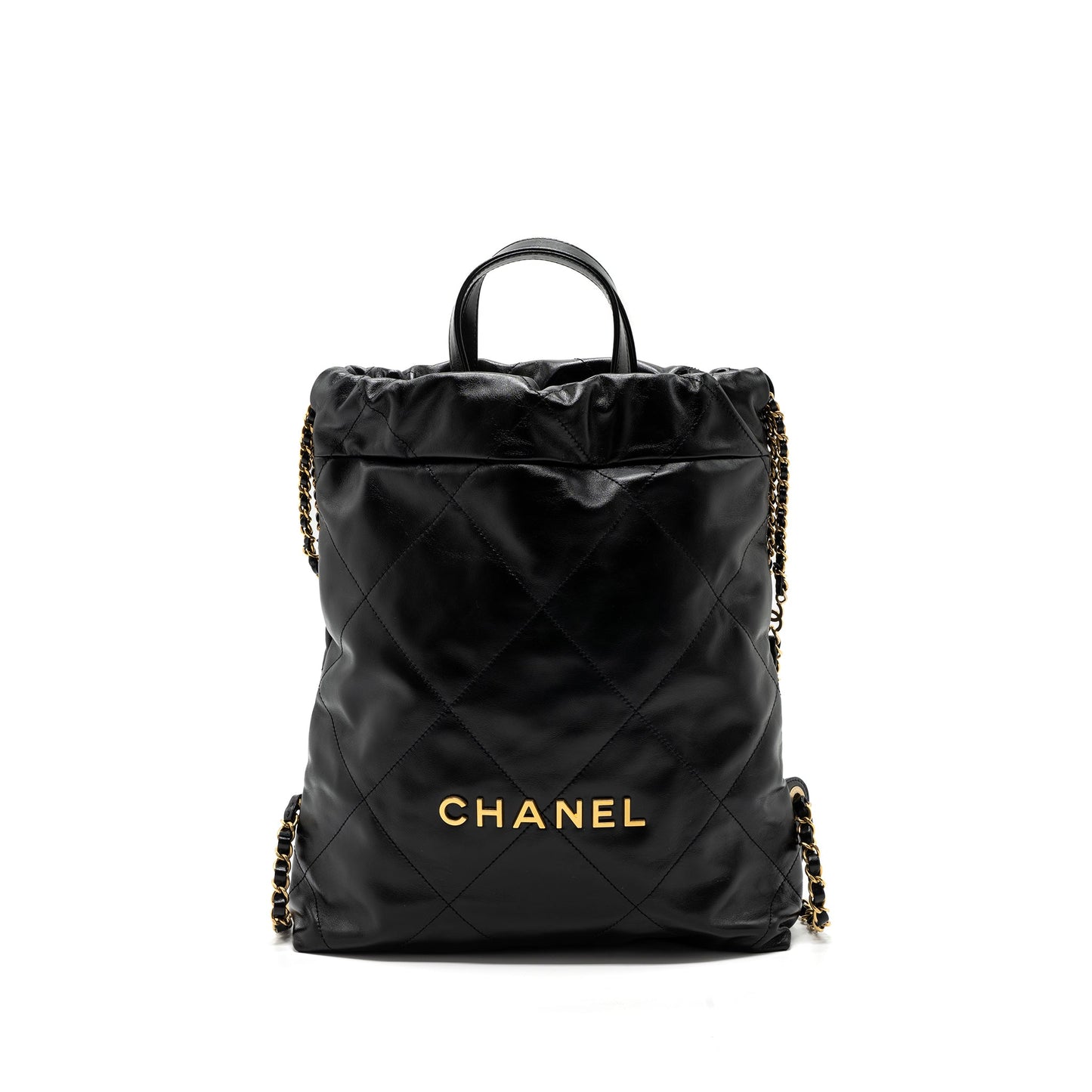 Chanel 22 Backpack Shiny Calfskin Black (Microchip)