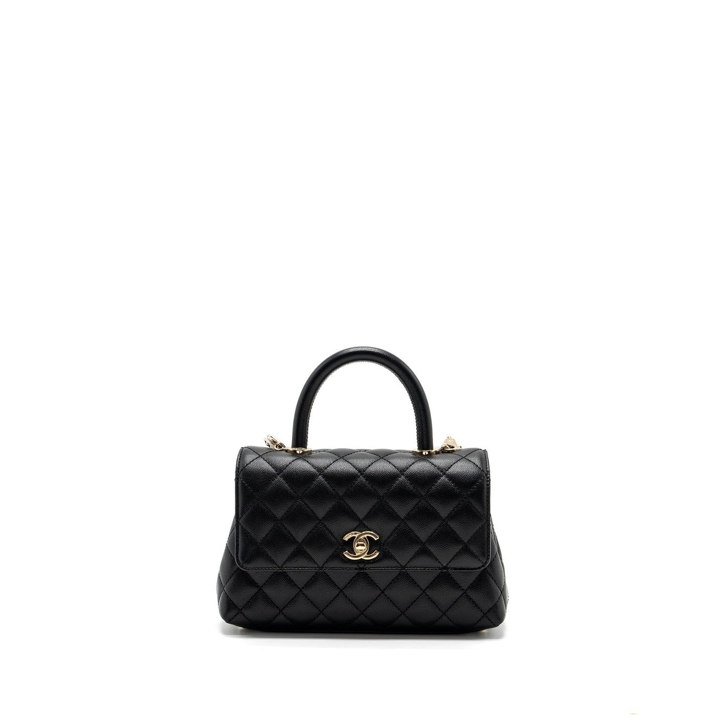 Chanel small coco handle caviar black L (microchip)