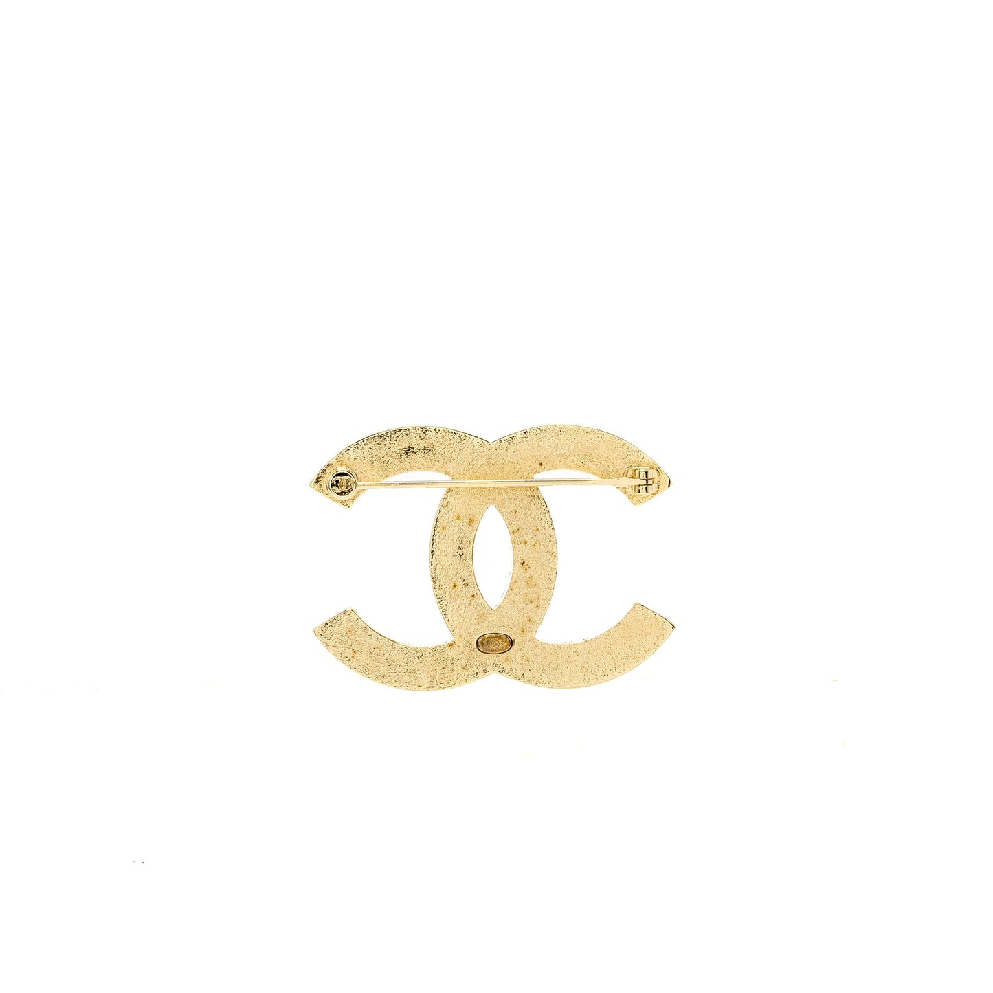Chanel 21S CC Logo Brooch Crystal Pink