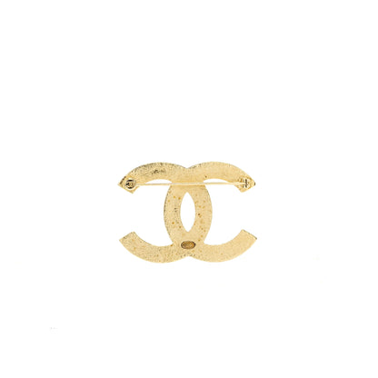 Chanel 21S CC Logo Brooch Crystal Pink