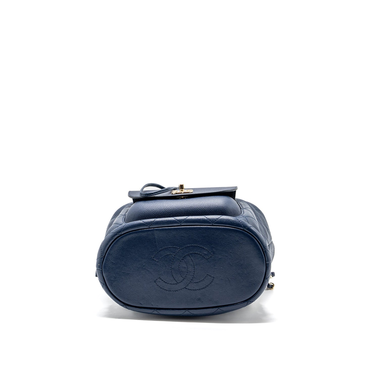 Chanel Drawstring Backpack Lambskin / Grained Calfskin Dark Blue L