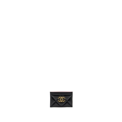 Chanel 19 Cardholder Lambskin Black