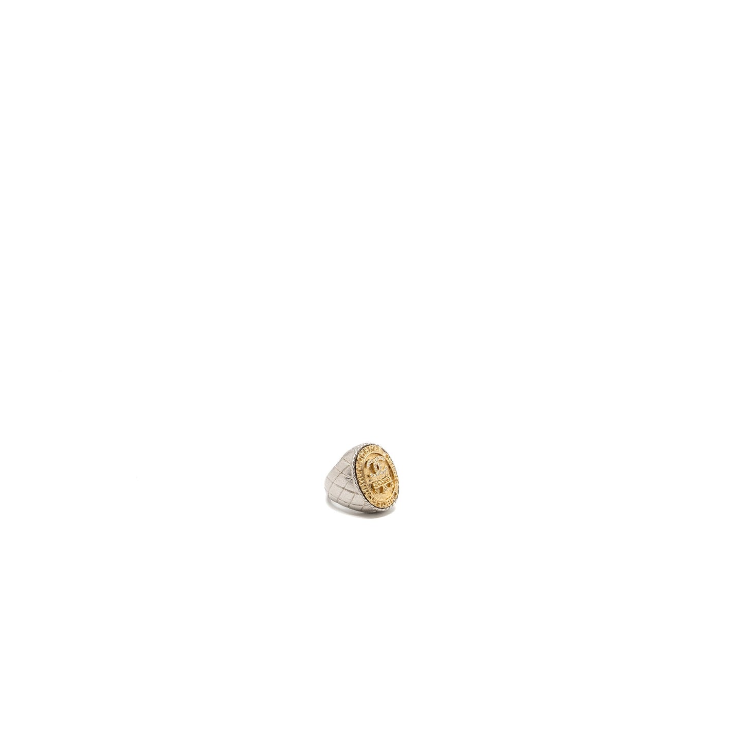 Chanel size M oval ring gold/silver tone