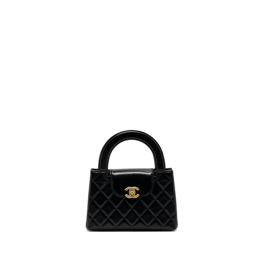 Chanel 23k Mini Shopping Tote Calfskin Black Brushed (Microchip)