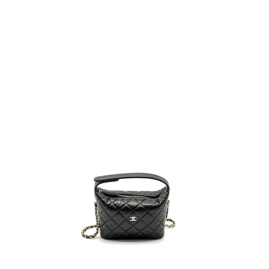 Chanel 25C Quilted Hobo Bag Caviar Black L (Microchip)