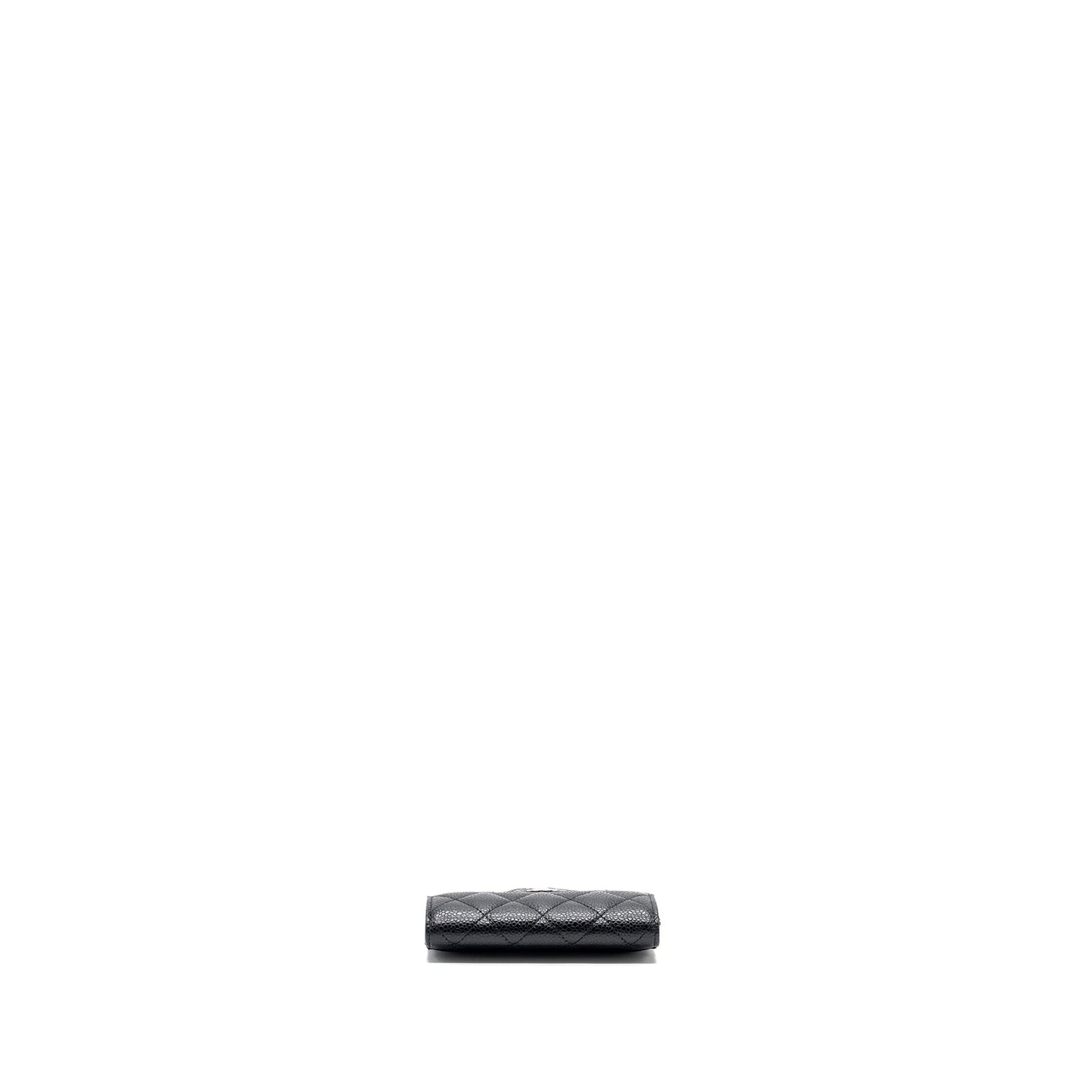 Chanel classic flap card holder caviar black  (microchip)