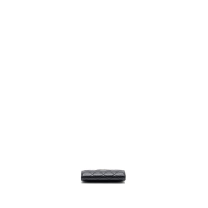 Chanel classic flap card holder caviar black  (microchip)