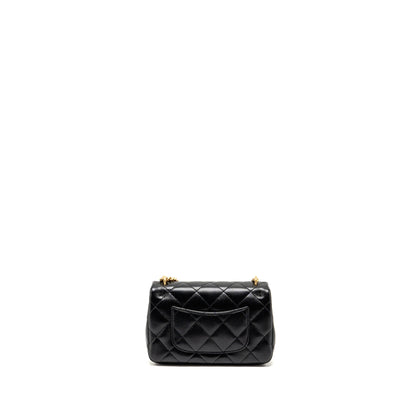 Chanel 25C Coco Love Adjustable Chain Shiny Lambskin Black  (Microchip)