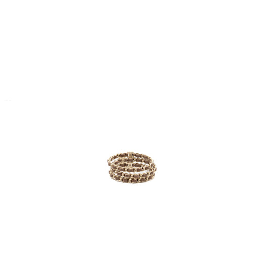 Chanel 3 Leather Chain/cc Logo Bracelet Dark Beige Brush
