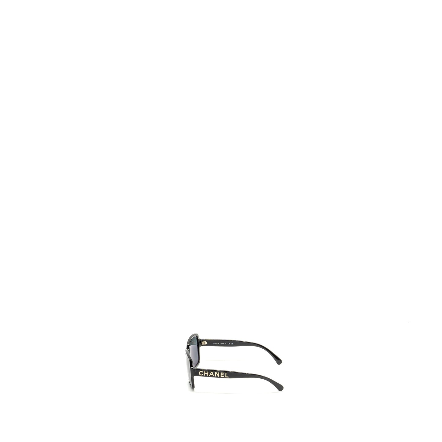 Chanel 5385 Letter Logo Square Sunglasses Black