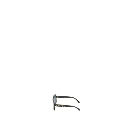 Chanel 5385 Letter Logo Square Sunglasses Black