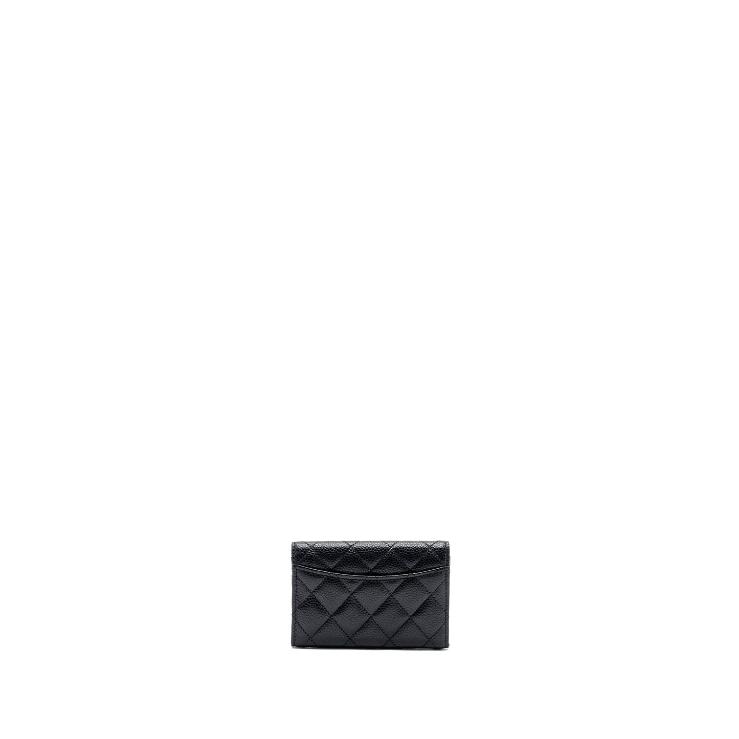 Chanel classic flap card holder caviar black  (microchip)
