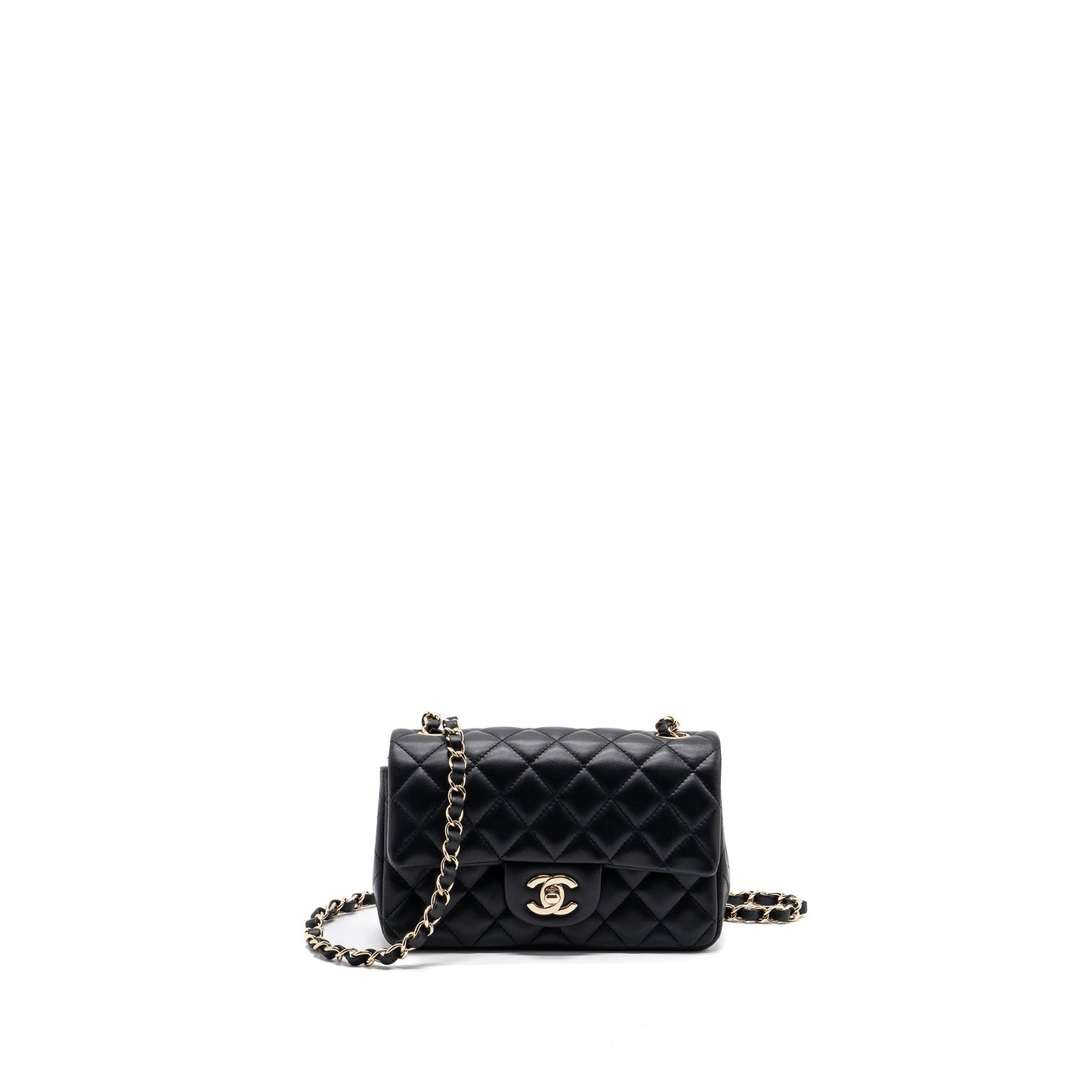 Chanel mini rectangular Flap Bag Lambskin Black L