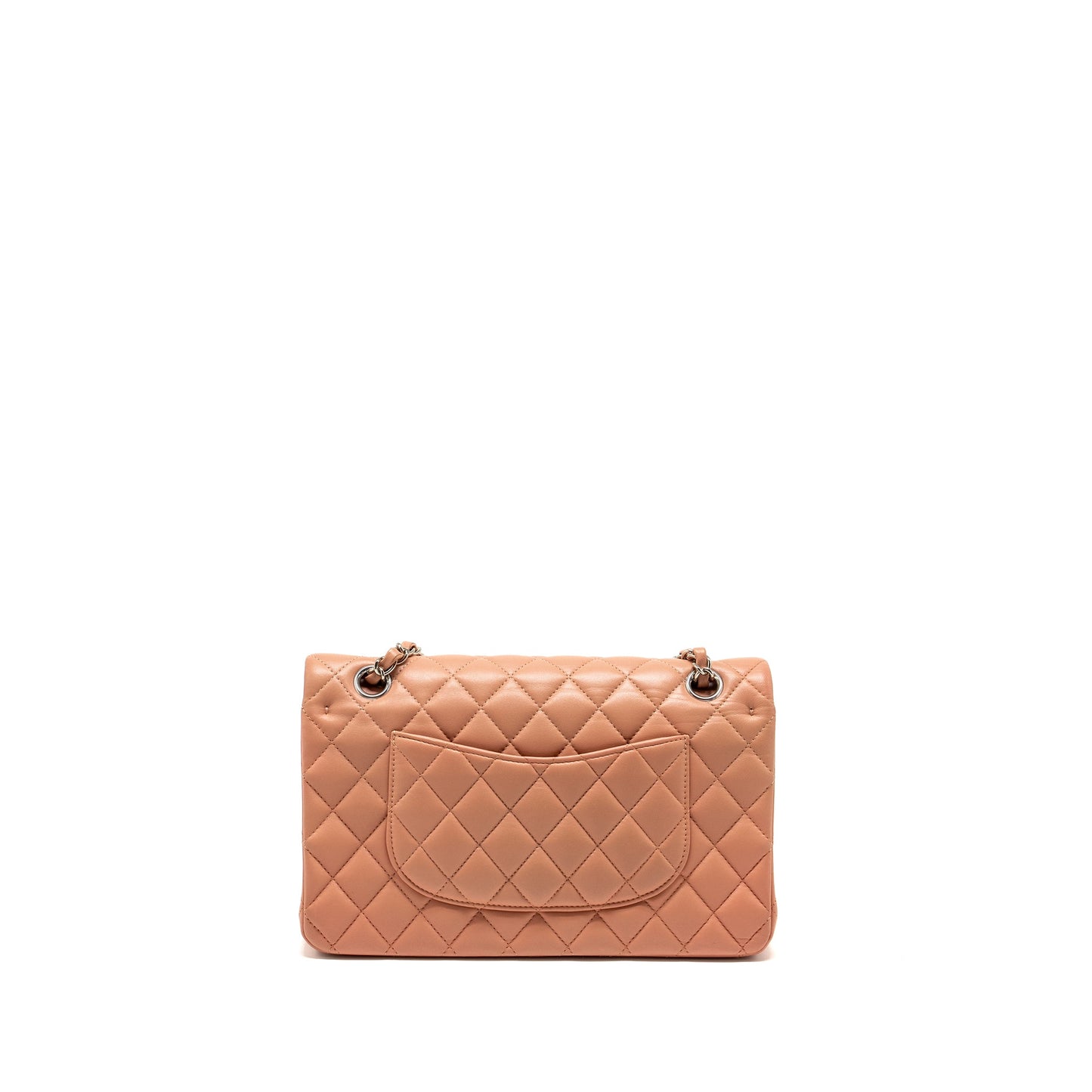 Chanel Medium Classic Double Flap Bag Lambskin Pink  (Microchip)