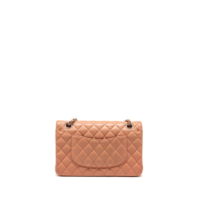 Chanel Medium Classic Double Flap Bag Lambskin Pink  (Microchip)