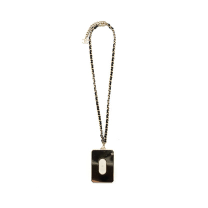 Chanel 21A Long Necklace Card Holder Leather Chain White L