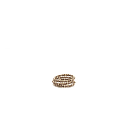 Chanel 3 Leather Chain/cc Logo Bracelet Dark Beige Brush