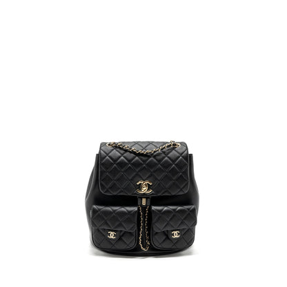 Chanel 23A Triple Pack Backpack Calfskin Black L (microchip)