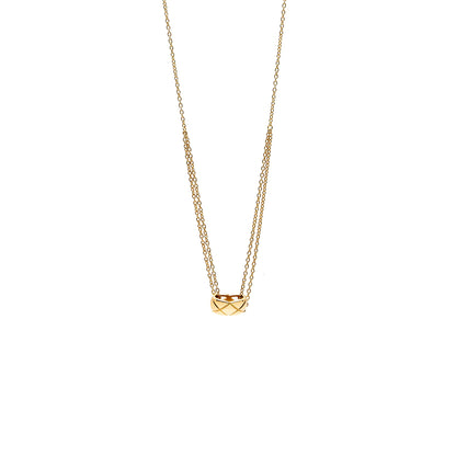 Chanel Coco Crush Necklace Quilted Motif Yellow Gold