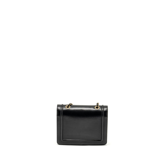 Chanel CC logo square flap bag lambskin black