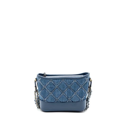 Chanel Small Gabrielle Hobo Bag Blue Denim