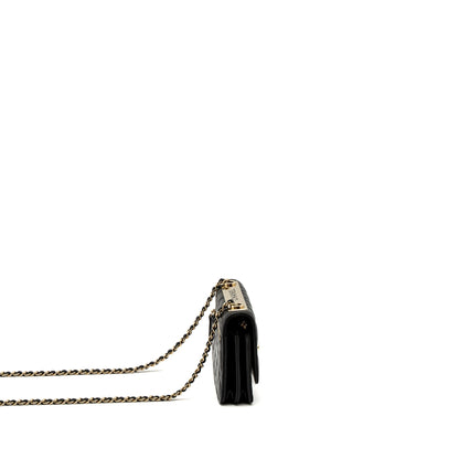 Chanel Mini Trendy CC Wallet on Chain Lambskin Black L (Microchip)