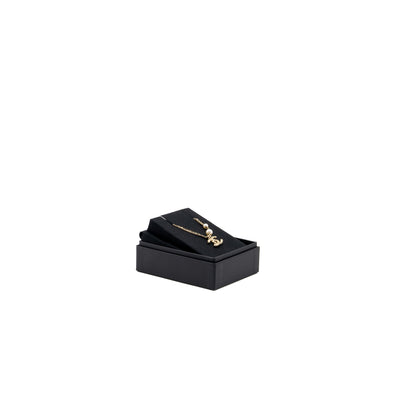 Chanel small CC logo and pearl necklace light gold tone
