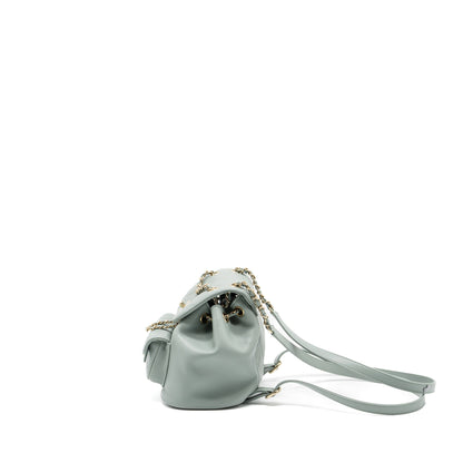 Chanel 23C Mini Duma Backpack Calfskin Light Grey L (Microchip)