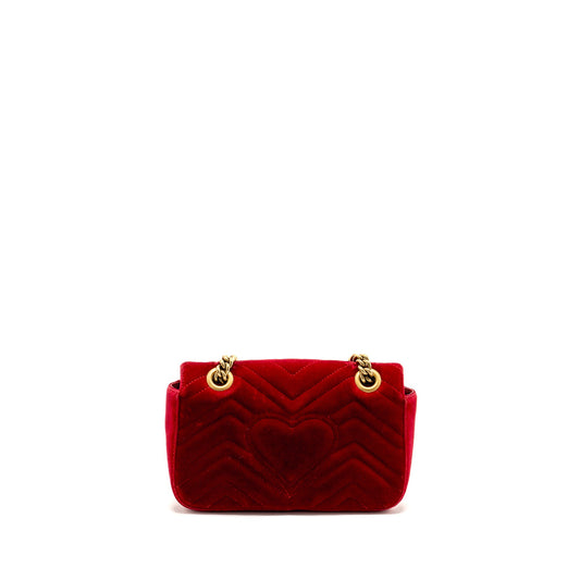 Gucci Mini GG Marmont Bag Velvet Red