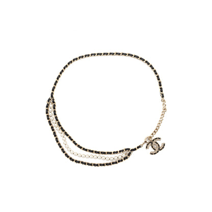 Chanel detailed CC logo chain belt black L