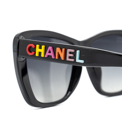 Chanel Rainbow Letter Sunglasses S5011 Black/Multicolour