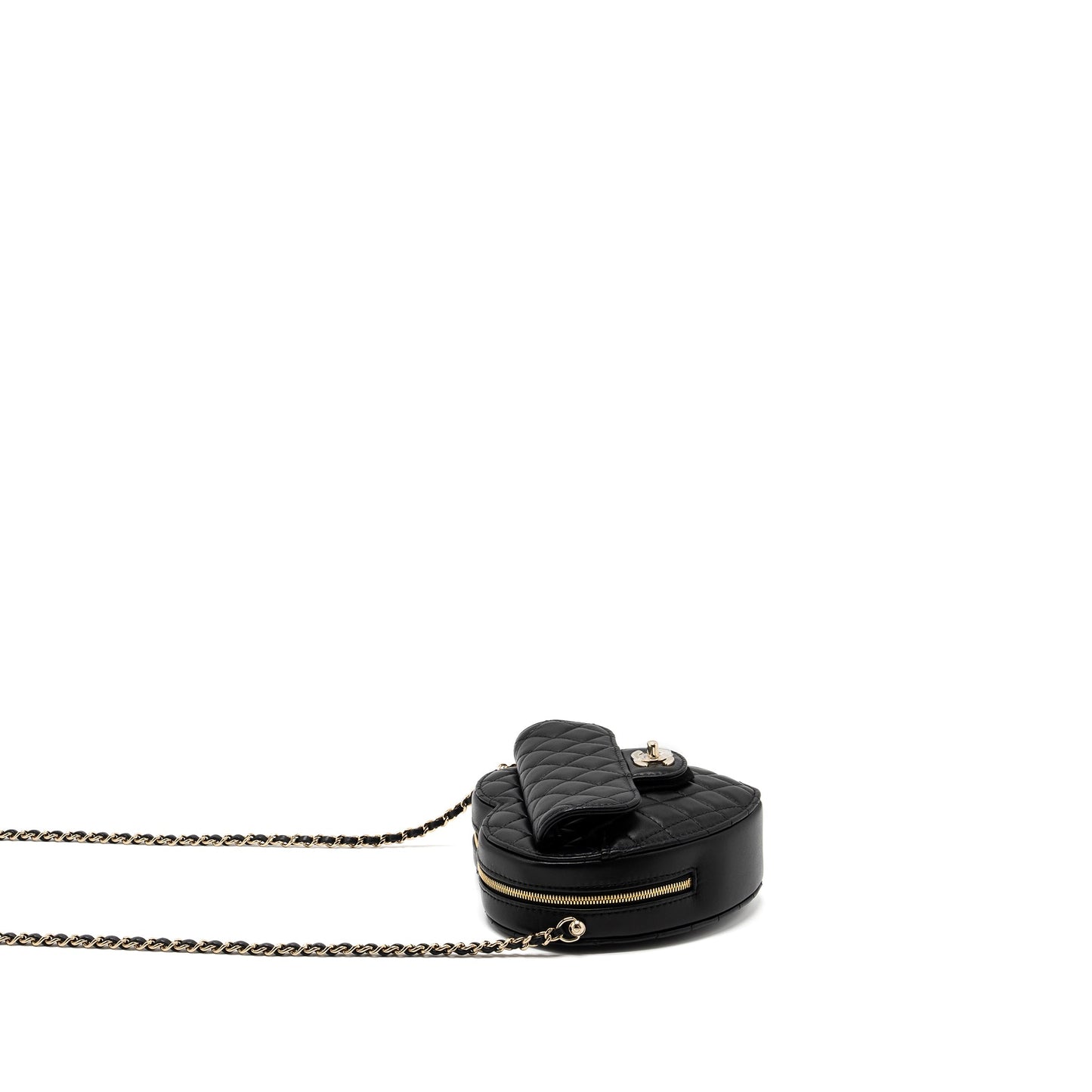 Chanel 22S Heart Bag Lambskin Black L (Microchip)