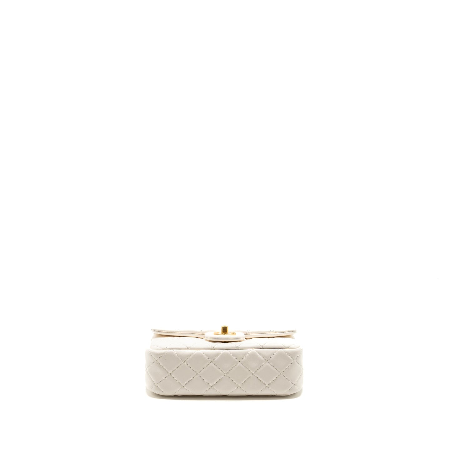 Chanel pearl crush mini rectangular flap bag lambskin White (microchip)