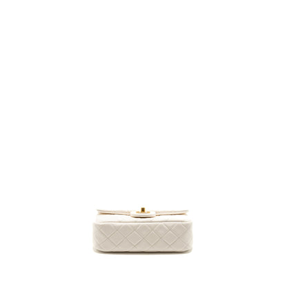Chanel pearl crush mini rectangular flap bag lambskin White (microchip)