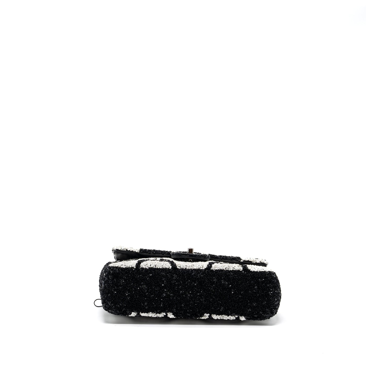 Chanel 21P Limited Edition Flap Bag Sequins/ Satin Black/ White