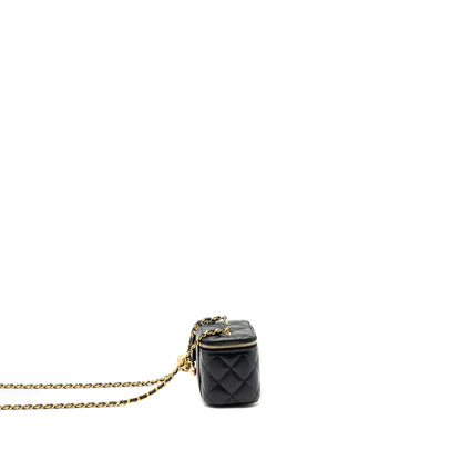 Chanel Pearl Crush Mini Vanity Case Lambskin Black  (microchip)
