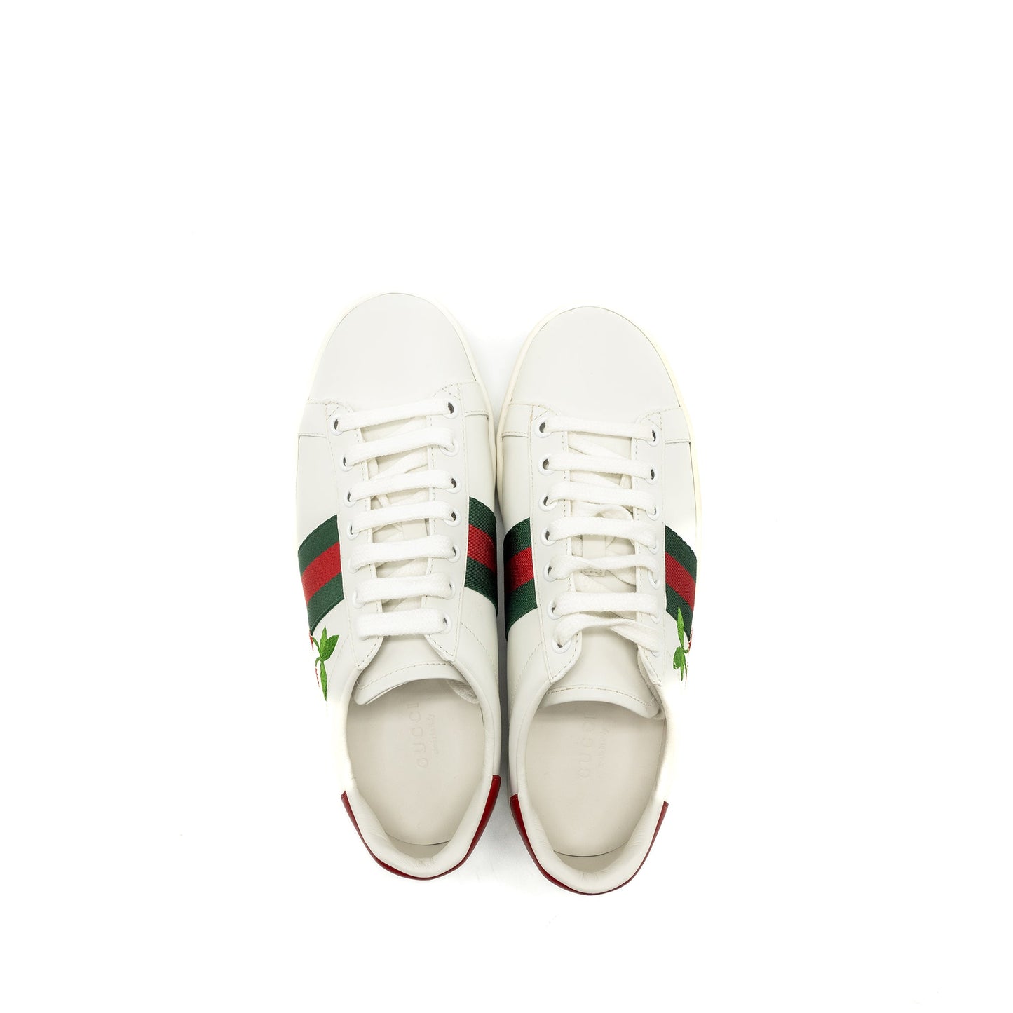 Gucci size 36 leather sneakers with GG cherry print white multicolour